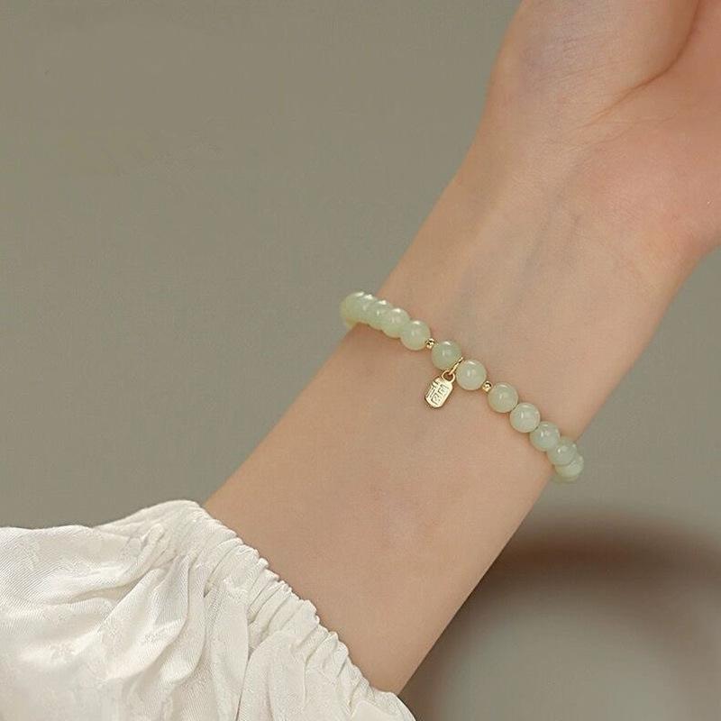 JYL TS Bracelet Double Layer -Doubles Protection & Attracts Balanced Fortune [Fortune Model] Small Green Bead флуоресцентный желтый