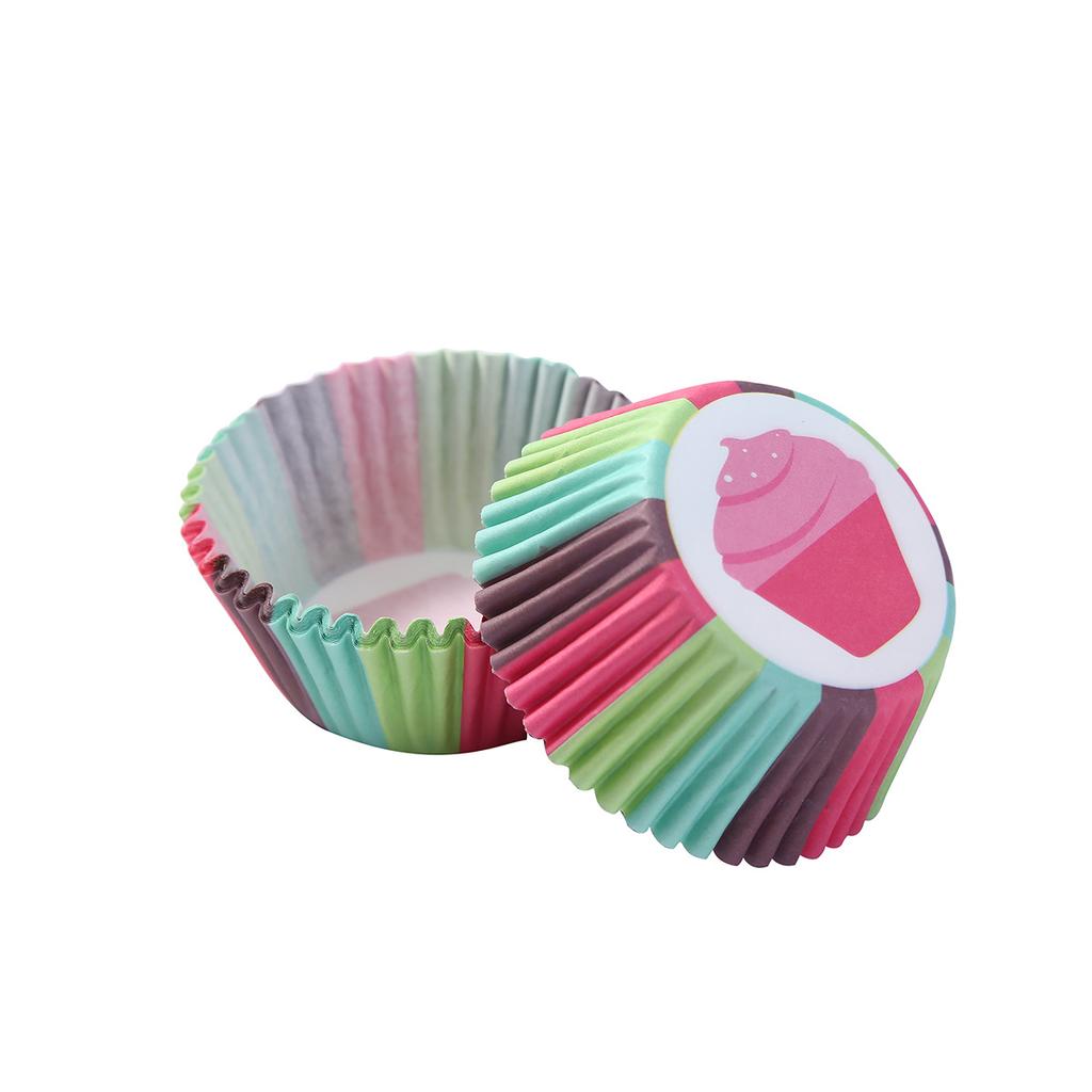 100PCS/set Shape Liner Box Cake Baking Muffin Paper Cup Party Tray Mold Decoration Rainbow Cupcakes of Any Color