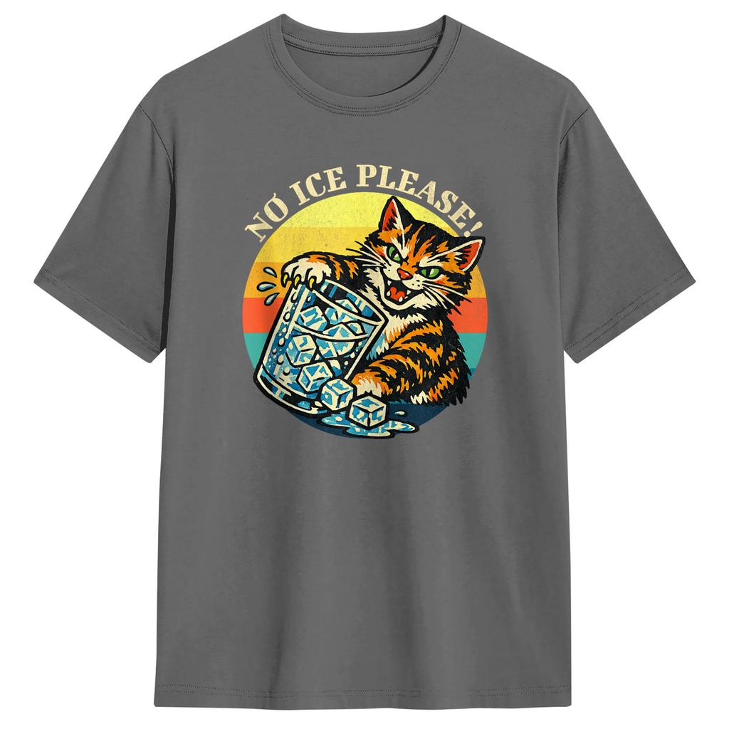 Oversized T-Shirt Summer Abolish ICE Cat Anti-ICE Funny Retro Hip Hop T-Shirts Cotton Tee Shirt Men Awesome Short Sleeve Tops