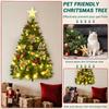 3 FT Dark Green Wall Christmas Tree with Lights & Ornaments, DIY Half Tree for Window/Door, Pet-Friendly Holiday Decor