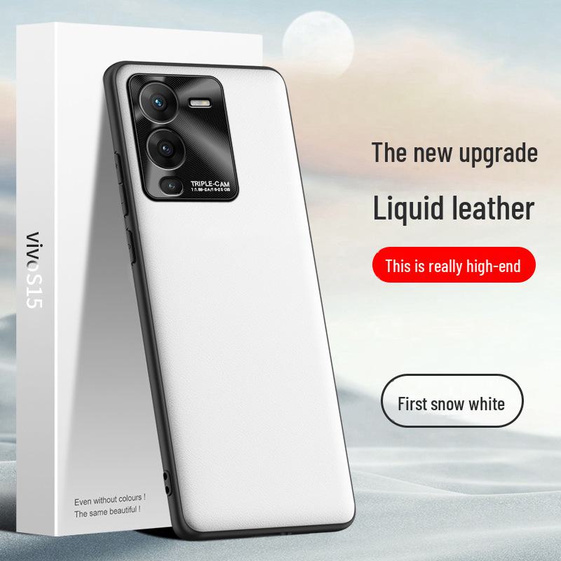 Vivo S15 Pouzdro na telefon z tekuté kůže: Ochranný kryt proti pádu, proti znečištění.