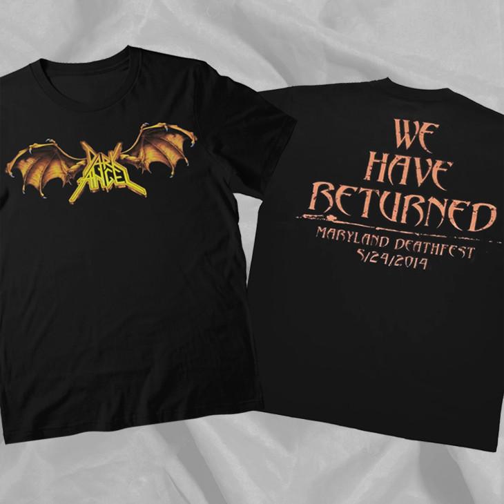 Dark Angel We Have Returned 2014 Tour Retro Black Double Sided T-Shirt L