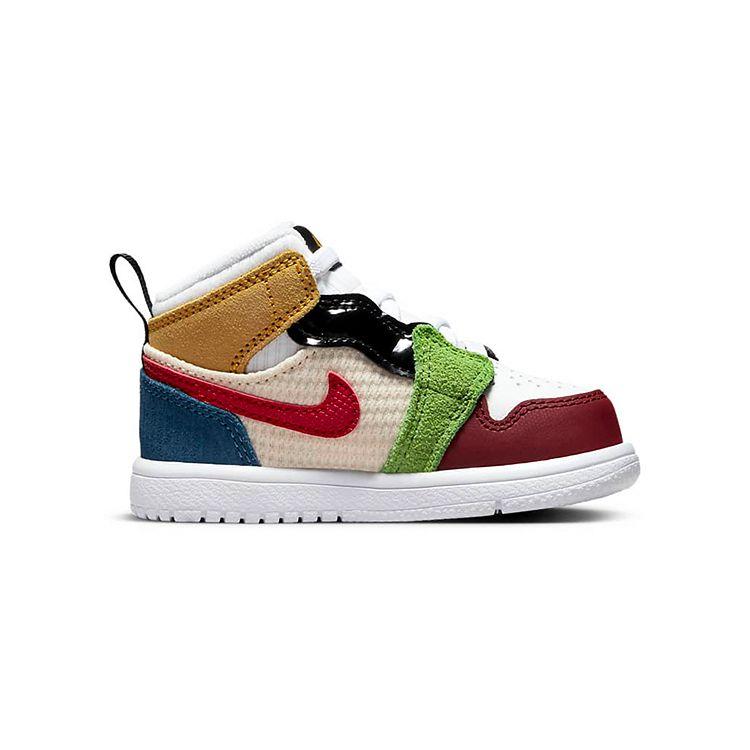 Jordan Air  1 Mid Alt SE GC Non-Slip Shock Absorption Durable Mid-Top Retro Basketball Shoes Baby Sneakers White Red DR6961-100