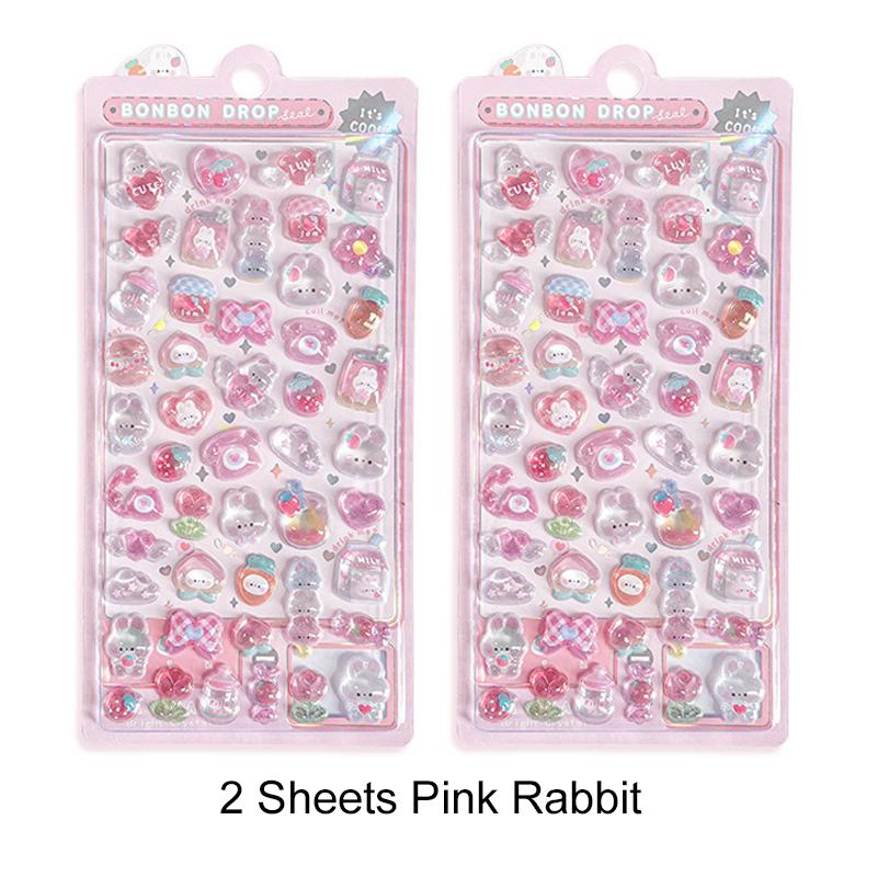 2 listy/šarže 3D reliéfní roztomilý zvířecí samolepka DIY telefon deník psací potřeby dekorace party hra odměna rekvizita roztomilý karnevalový dárek ZYF