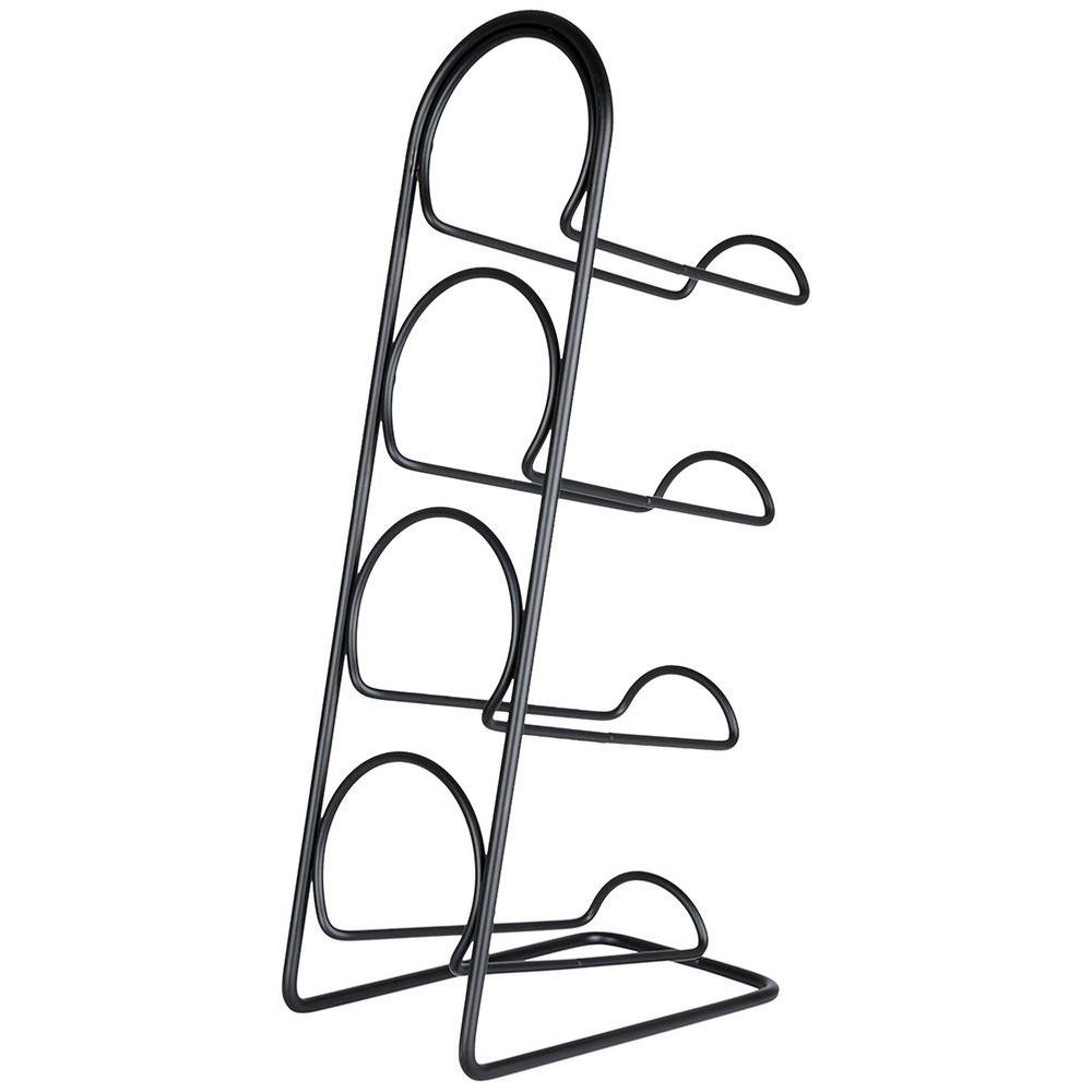 Black Metal Wine Rack for 4 Bottles, 21x43 Cm