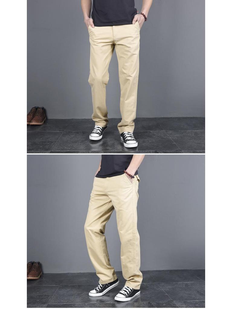 Men's Plus Size Pure Cotton Casual Pants - Spring/Autumn Trendy Workwear 2024