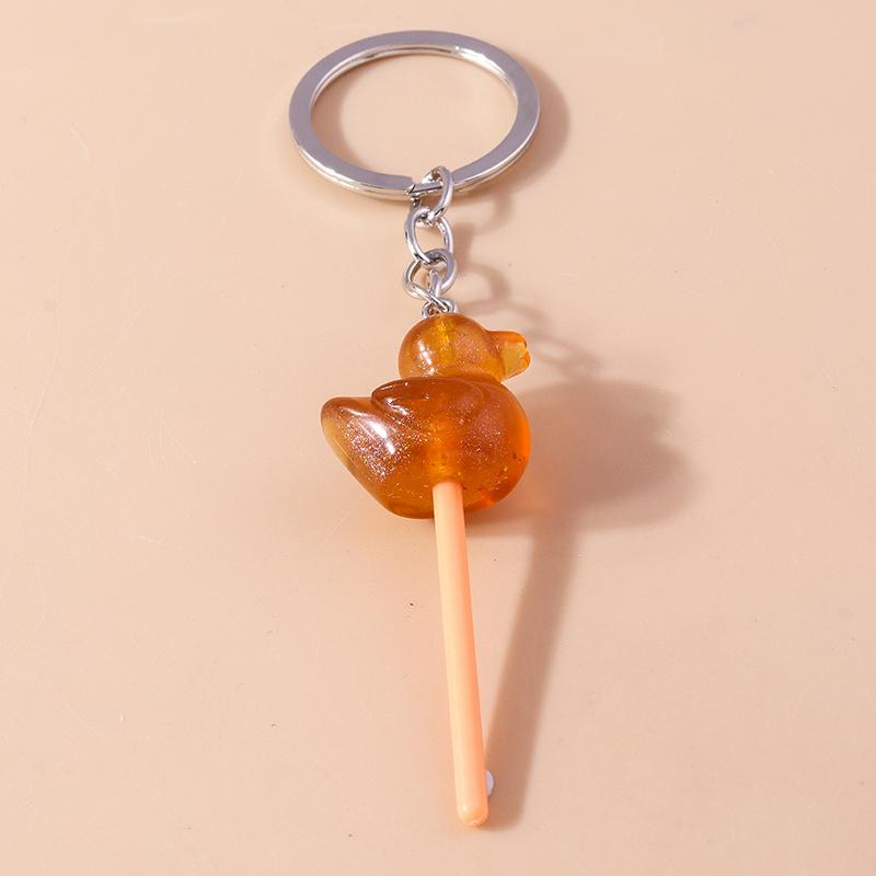 Lovely Resin Candy Lollipop Keychain Mini 3D Simulation Food Key Rings for Men Women Handbag Pendants DIY Kids Jewelry Gifts
