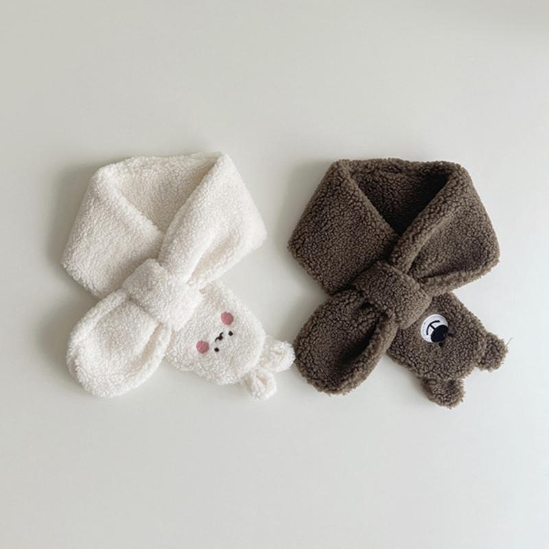 Cute Plush Baby Gloves Bear Embroidered Toddler Mittens Winter Thick Warm Cashmere Kids Full Finger Gloves