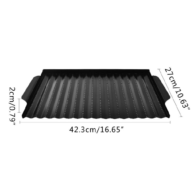 BBQ Grill Basket Grill Tray Nonstick Grilling Basket Camping Cookware Durable