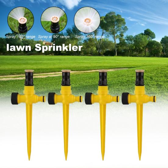 Lawn Sprinkler with Spike Base Ground Insert Water Sprinkler Adjustable Garden Sprinkler