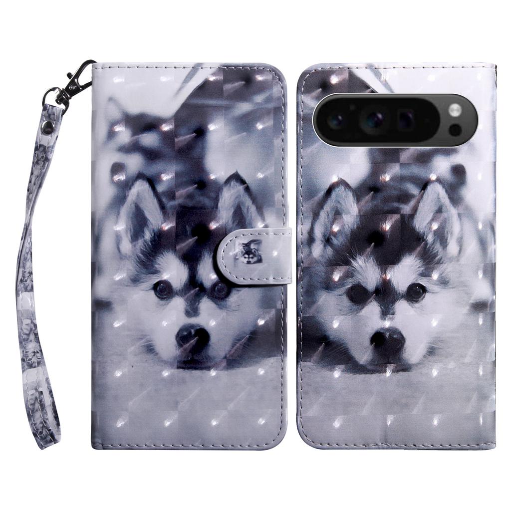 For Google Pixel 9/Pixel 9 Pro Case Pattern Printing Phone Leather Cover with Wallet Card Slots