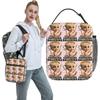 Italian Brainrot Ballerina Cappuccina Lunch Bag Retro Lunch Box For Adult School Zipper Cooler Bag Oxford Graphic Tote Food Bags