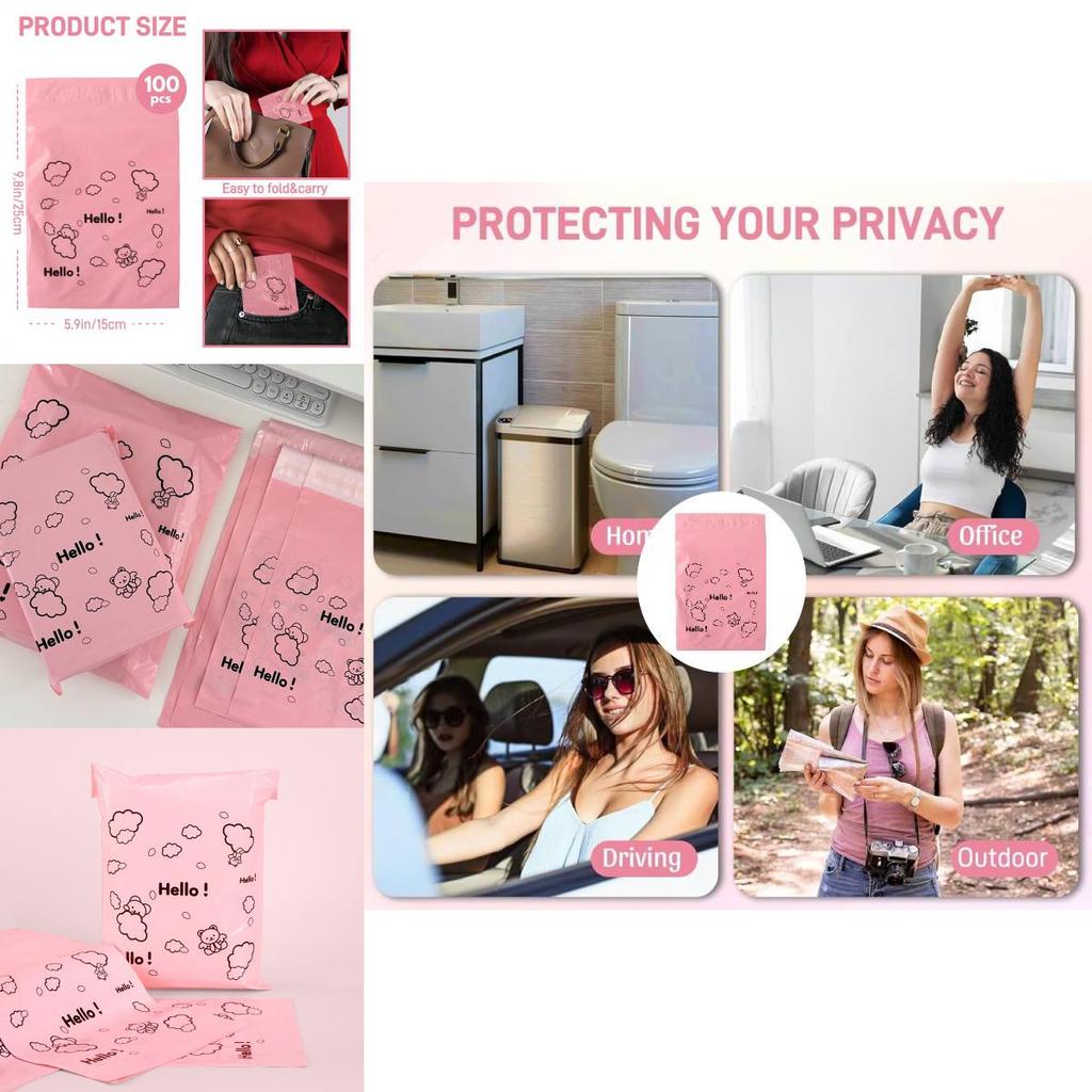 Disposable Sanitary Pad Trash Bag With Support For Pink Home Use