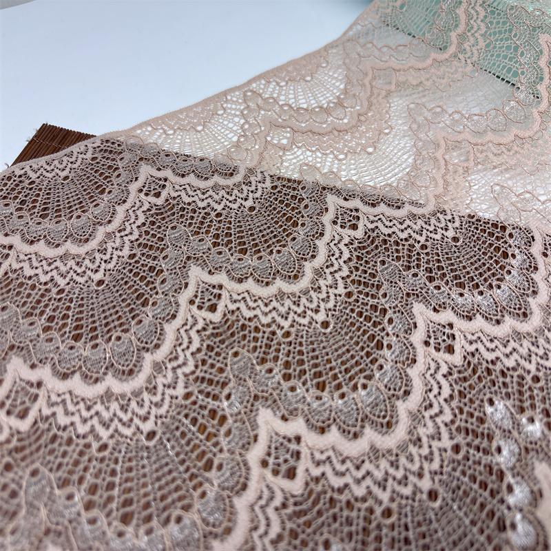 22.5cm Wide Beige Spandex Lace, DIY Sewing Vintage Stretch Lace Trim for Wedding, Lingerie, Bra, Underwear, Dress, Garment, Home Decor, Crafting