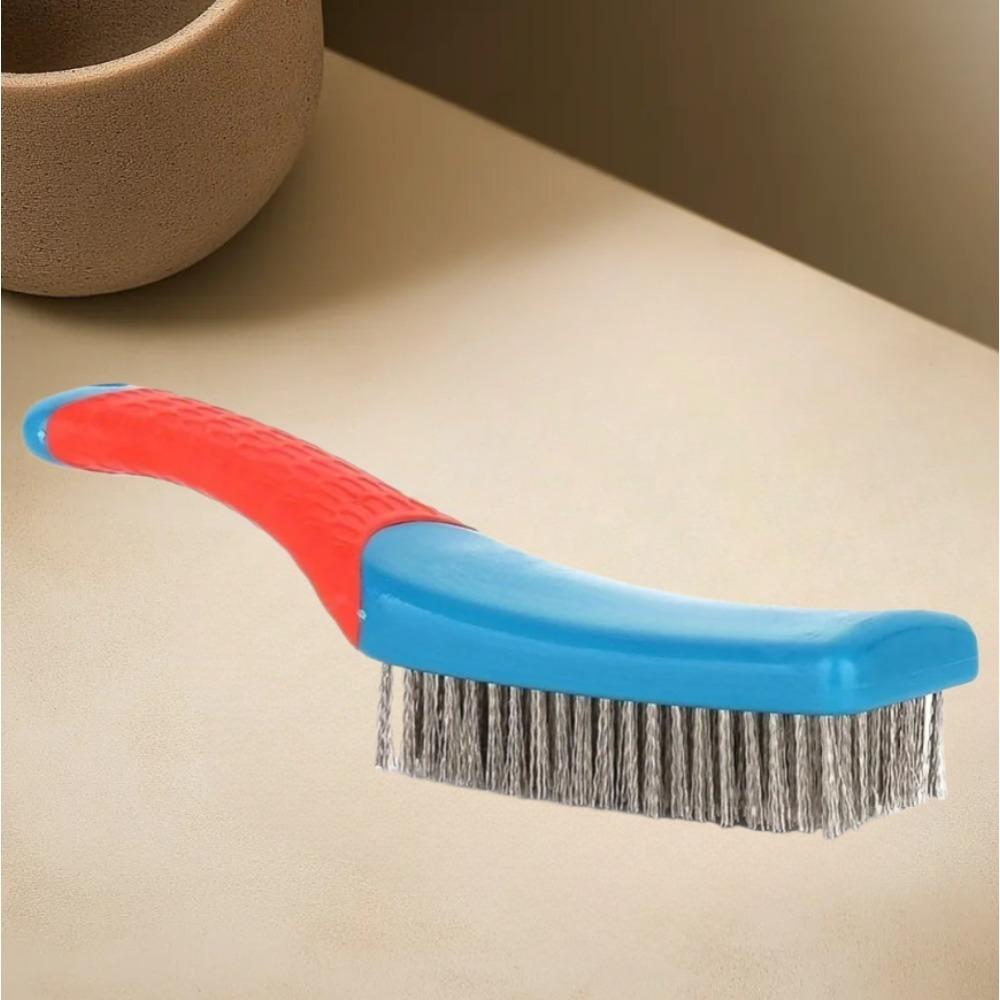 Stainless Steel Wire Brush for Removing Rust Welding Slag Dirt Paint Comfortable Plastic Handle Cleaning Tool