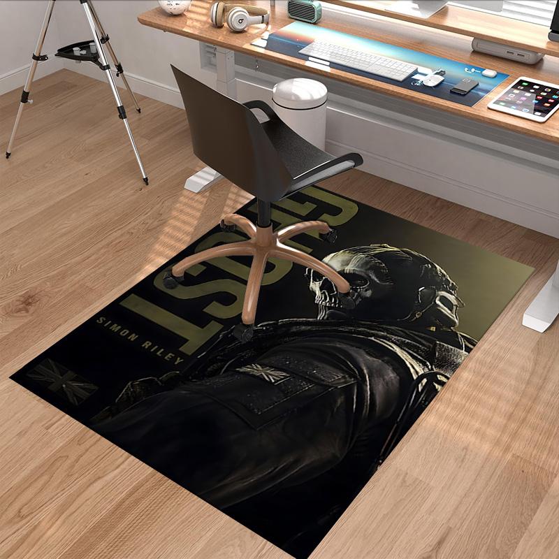 Simon Riley Ghost Skull Mask Carpet For Playroom Bedroom Living Room Sofa Home Decor Kids Game Area Rug Nonslip Floor Mat
