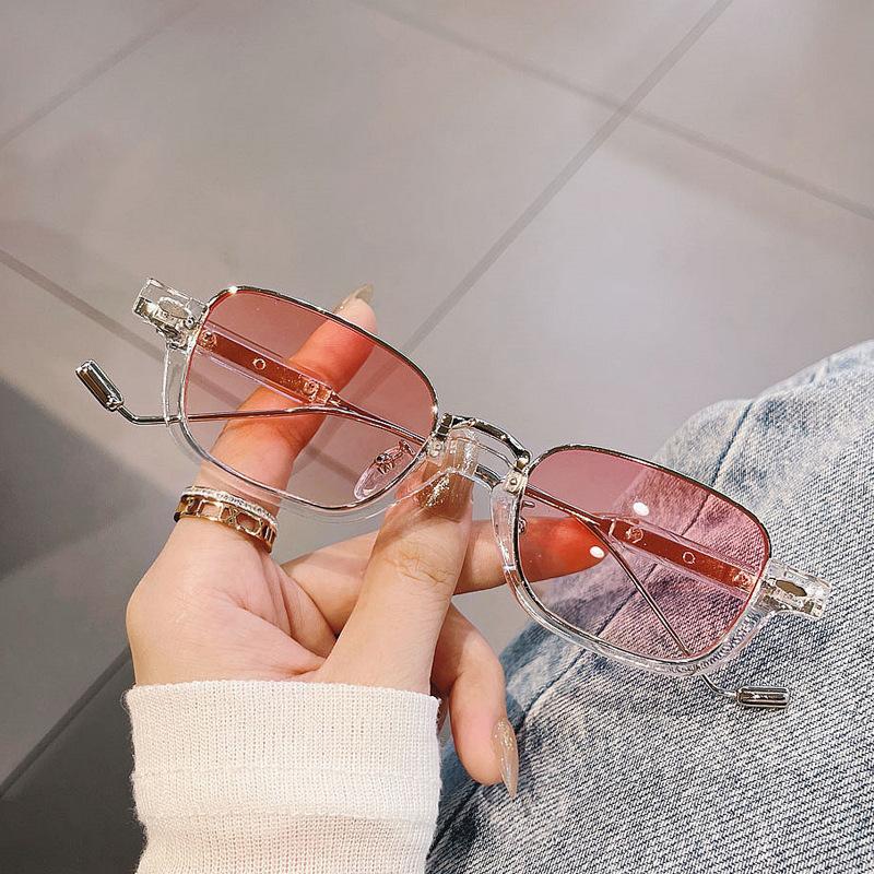 New Oval Sunglasses Women's Metal Mirror Leg Half Frame Sun Glasses Brand Designer Luxury Lady Eyewear UV400