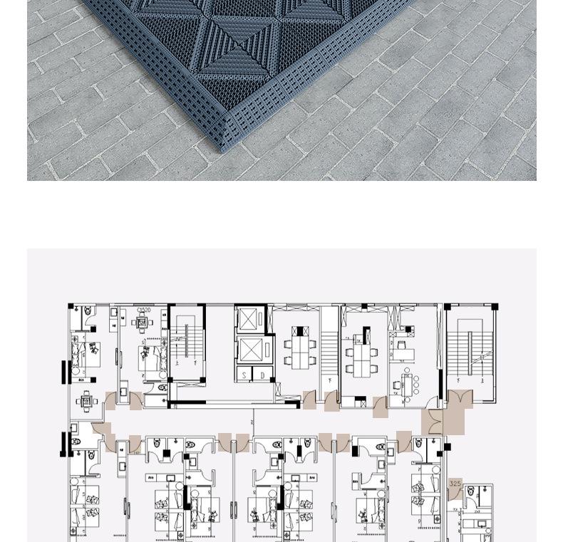 Three-in-One Anti-Slip Entrance Mat for Hotels and Malls