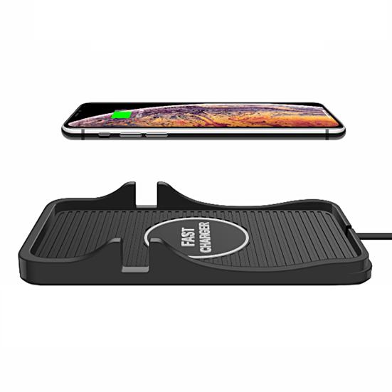 1 Set C7 Wireless Phone Charger 2-in-1 Support 15W/10W/7.5W/5W Intelligent Recognition Anti-slip Fast Charging Temperature Protection USB Wireless