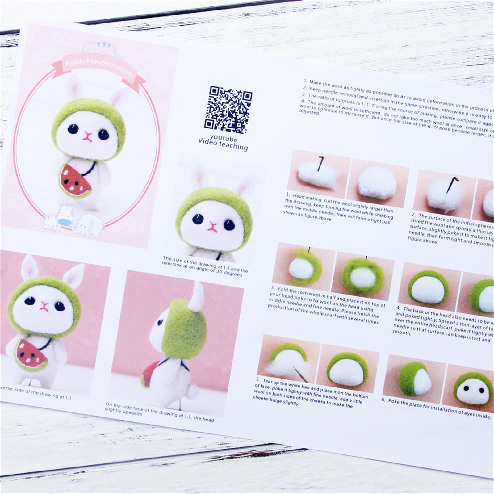 (H0826)Милый кролик узор ручной работы DIY тыкать шерстяной войлок материал — фото 4