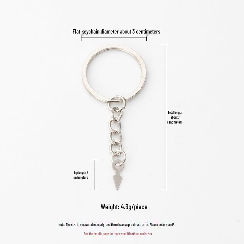 Triangle Tip Keychain Pendant, 25/30mm Keyring Chain DIY Jewelry Accessory