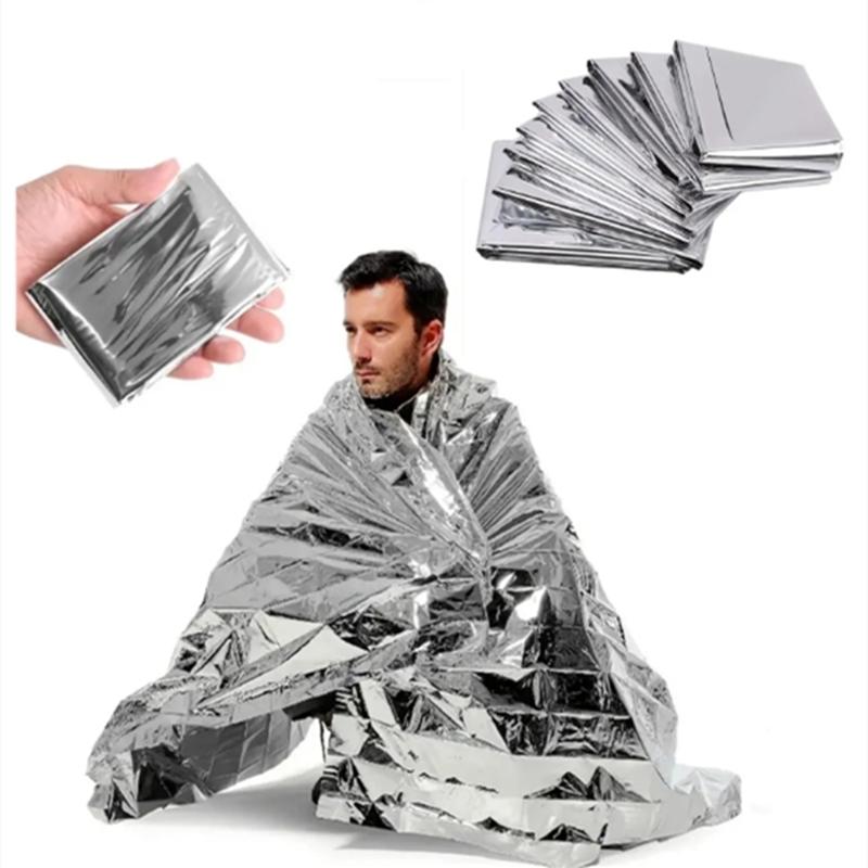 Outdoor Emergency Sliver Survival Blanket Waterproof First Aid Rescue Curtain Foil Thermal Military Blanket160X210Cm