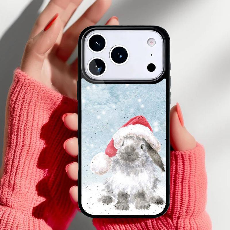 Bunny Rabbit Painting Design Phone Case for iPhone 17 16 15 14 13 Pro Max Back Cover for 12 11 Pro Coque