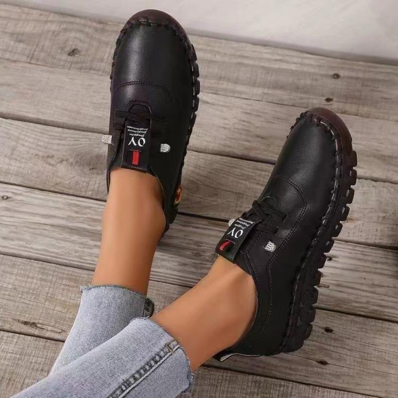 Shoes for Women Plus Size 35-43 Women Vulcanized Shoes PU Leather Casual Comfortable Soft Breathable Flat Shoes Loafers Women