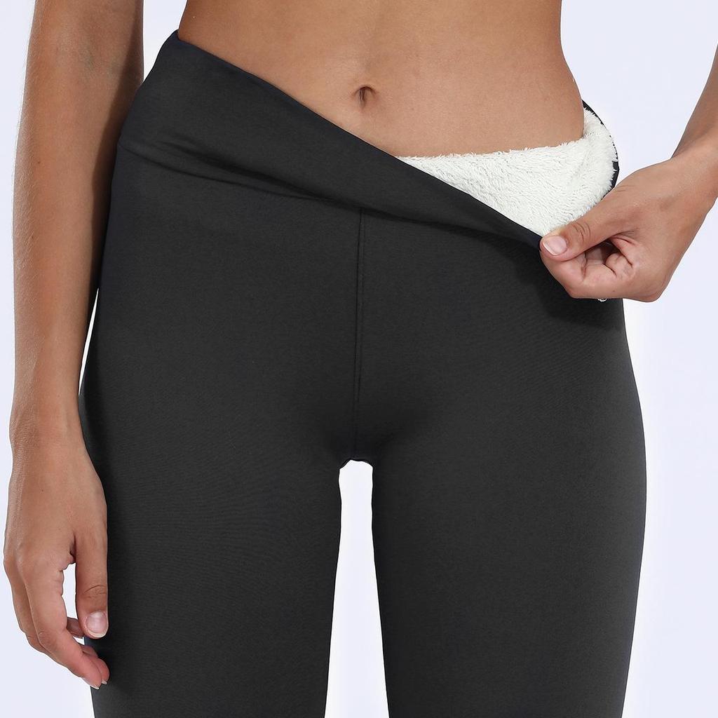 Women's High Waisted Fleece-Lined Lambswool Leggings