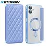 KEYSION Plating PU Leather Flip Wallet Case for Samsung A07 A06 A05 Cards Slots Magnetic Phone Back Cover for Galxy A05 A06 A07