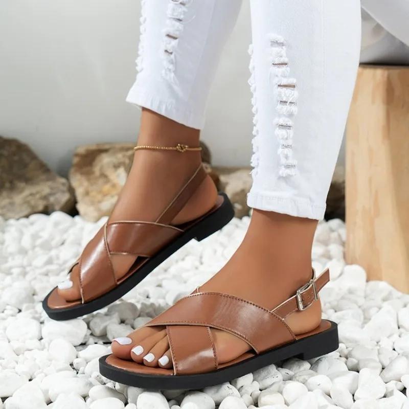 Wedge Heel Sandals Women's 2024 Summer New Fashion Muffin Open-toe Fairy Style Outside Wear  Shoes Women 35-43