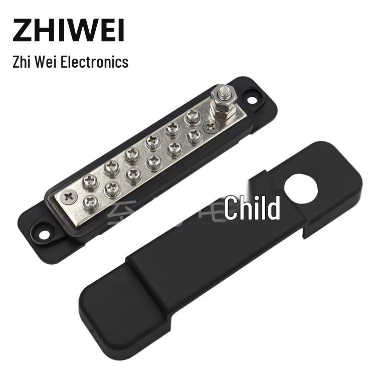 12-Position 12-Way Junction Block for RV, Marine, and Automotive Applications, 150A High Current Busbar