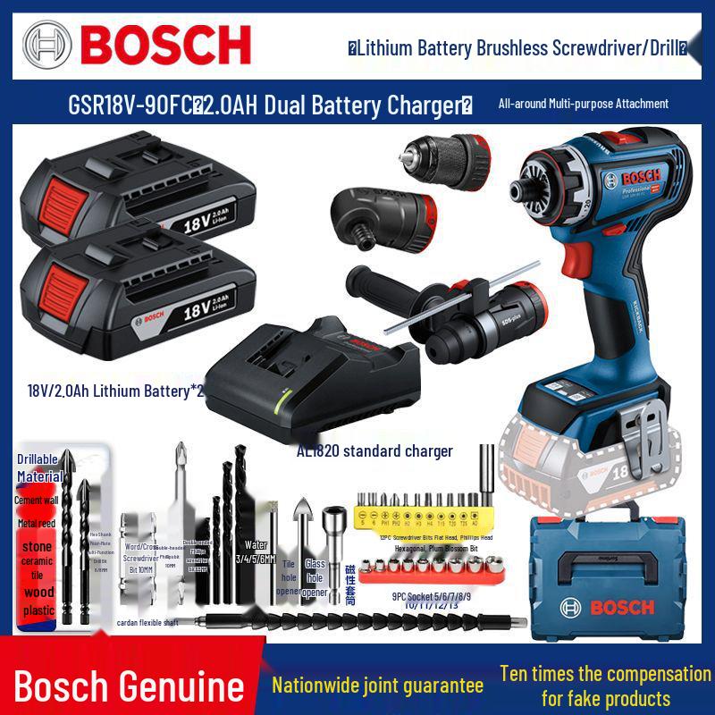 

Акумуляторний дриль/шуруповерт Bosch GSR18V-90FC зі швидкозмінним патроном та пістолетною рукояткою