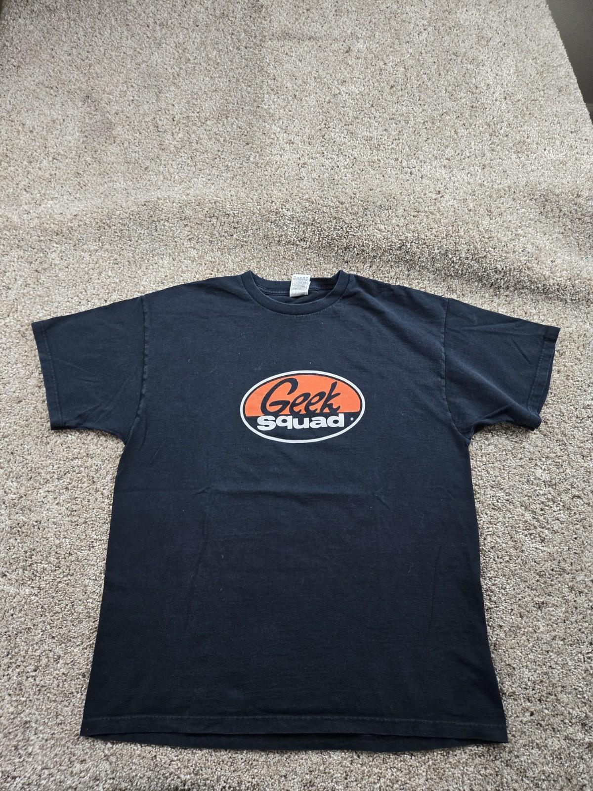 Vintage Geek Squad T Shirt XL Mens Black Short Sleeve Best Buy Crew Neck Y2K Unisex T-Shirt S