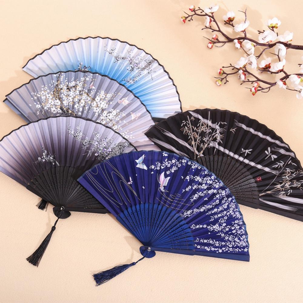 Silk Folding Hand Fan High Quality Japanese Decorative Fan Vintage Silk Folding Fan Smooth For Birthdays Travel Dance