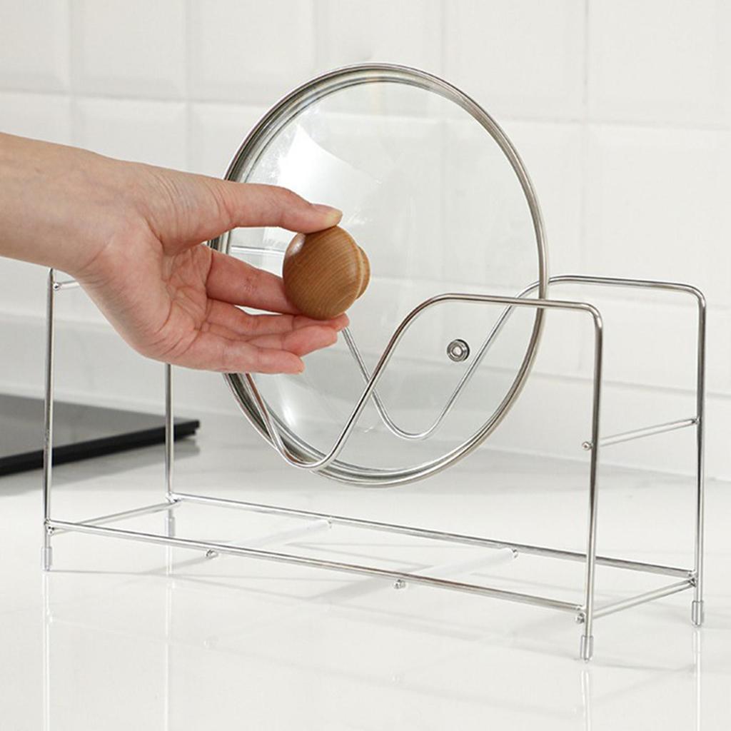 Pot Pan Lid Holder Rack Cutting Board Storage Space Saving