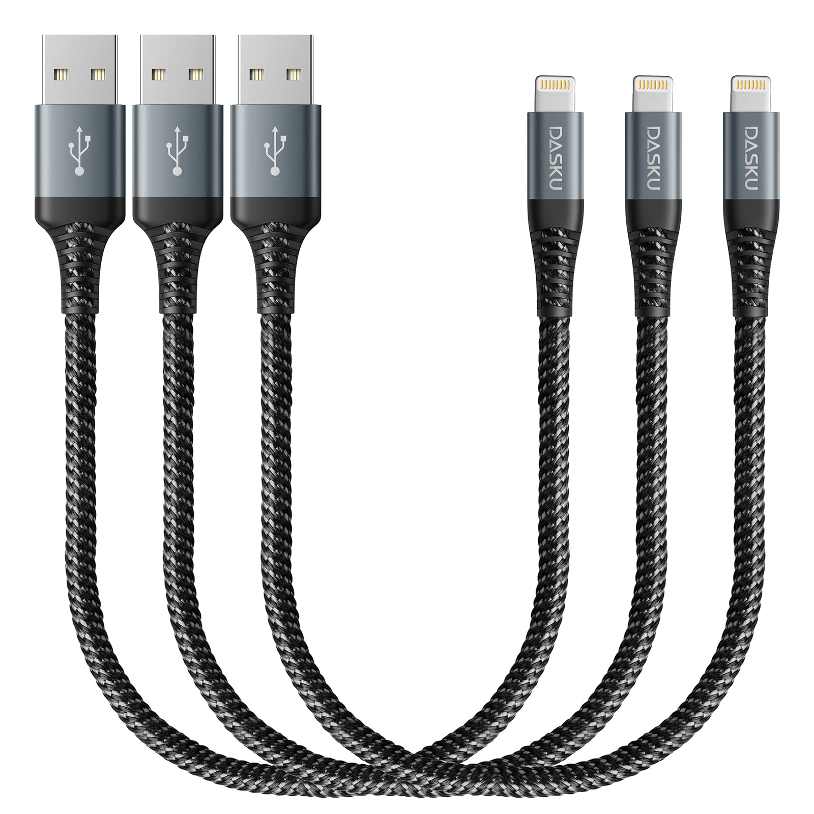 

Lightning Cable Short iPhone Charging Cable Set of Fast Charging Data Transfer Lightning Cable iPhone 14 13 12 Pro Max 11 Pro XS XR X 8 [30CM 3]