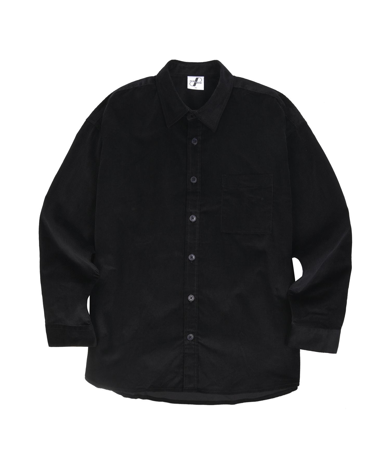 Pal Lab Unisex Oversized One-Pocket Heavy Corduroy Shirt_Pl24F9Sh033_Bk Reference/95