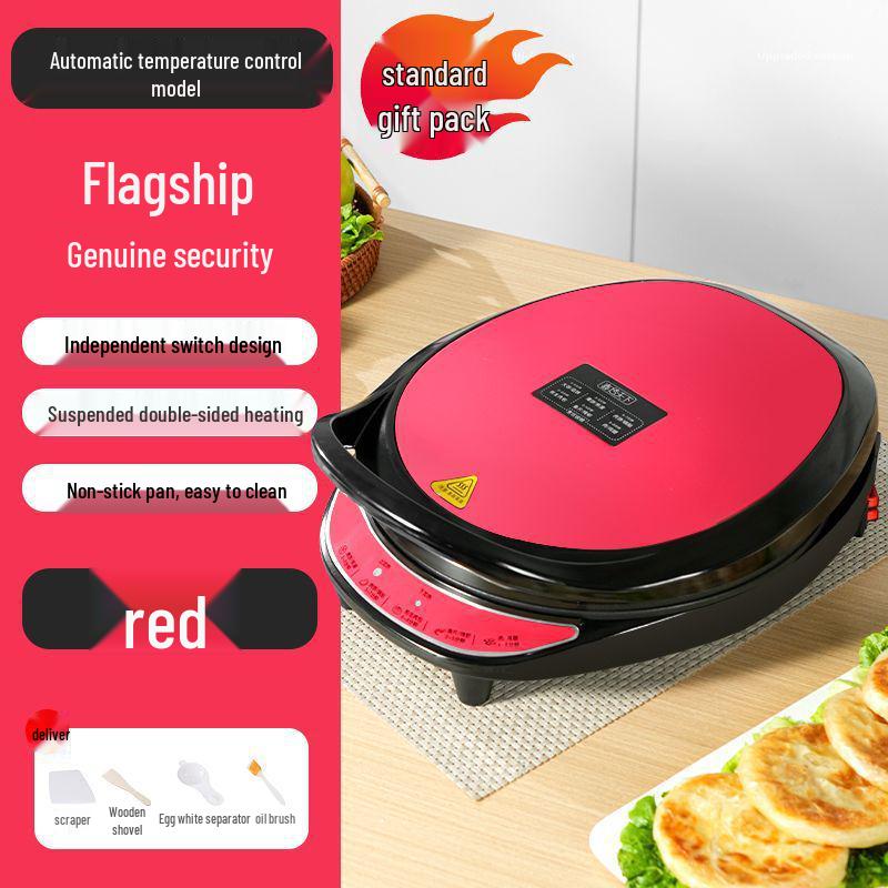 Large Electric Griddle with Dual-Sided Heating and Deepened Design for Crepes, Pancakes, and Cakes