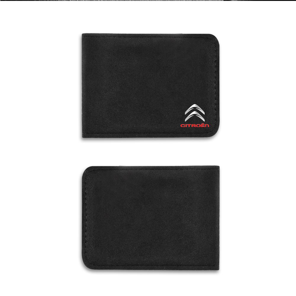 1PC TUMBLED LEATHER MATERIAL Auto Driver License Bag Car Driving Documents Case Credit Card Holder For Citroen  C2 C3 C5 C4L DS3