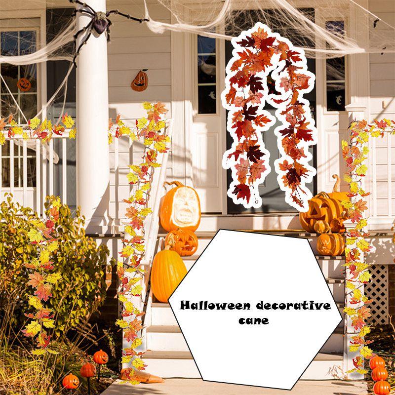 Artificial Autumn Fall Maple Leaves Garland For Home Party Decoration Vibrant Colors 175cm Long