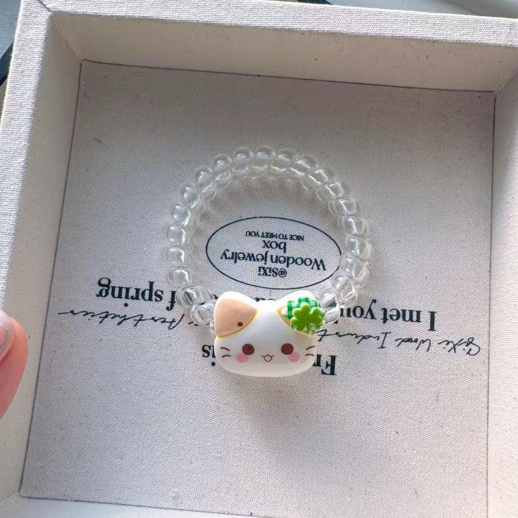 Four-Leaf Clover Cat Elastic Hair Tie Headband