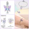 Fashion Copper Spring Colorful Butterfly Flowers Charms Beads Fit Qikaola Original Bracelets Fine Diy Jewelry