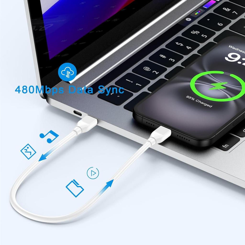 Samsung Galaxy S25 Ultra Edge Cable 60W 1ft Short USB C Fast Charging Cord for Galaxy S25 S24 S23 S22 S21 S20 S10 Ultra A17 A16 A15 A14 A13 A54