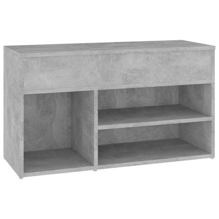 VidaXL Shoe Bench Concrete Grey 80x30x45 Cm Chipboard