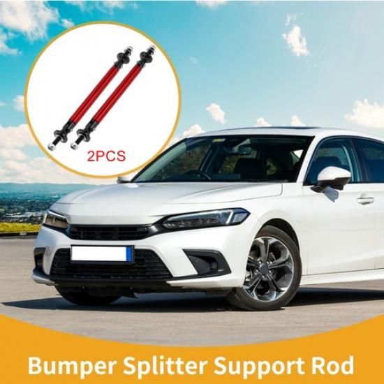2pcs 100mm394in Adjustable Front Bumper Lip Splitter Strut Support Bars Red