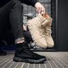 Stivali Militari da Uomo 2025 Autunno Traspiranti Comodi Tela Stivali alla Caviglia da Uomo Casual Leggeri High Top Antiscivolo Stivali da Esterno