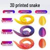 3D Printed Viper Egg Set: Articulated Small Snake Figurine Desktop Ornament Toy for Children