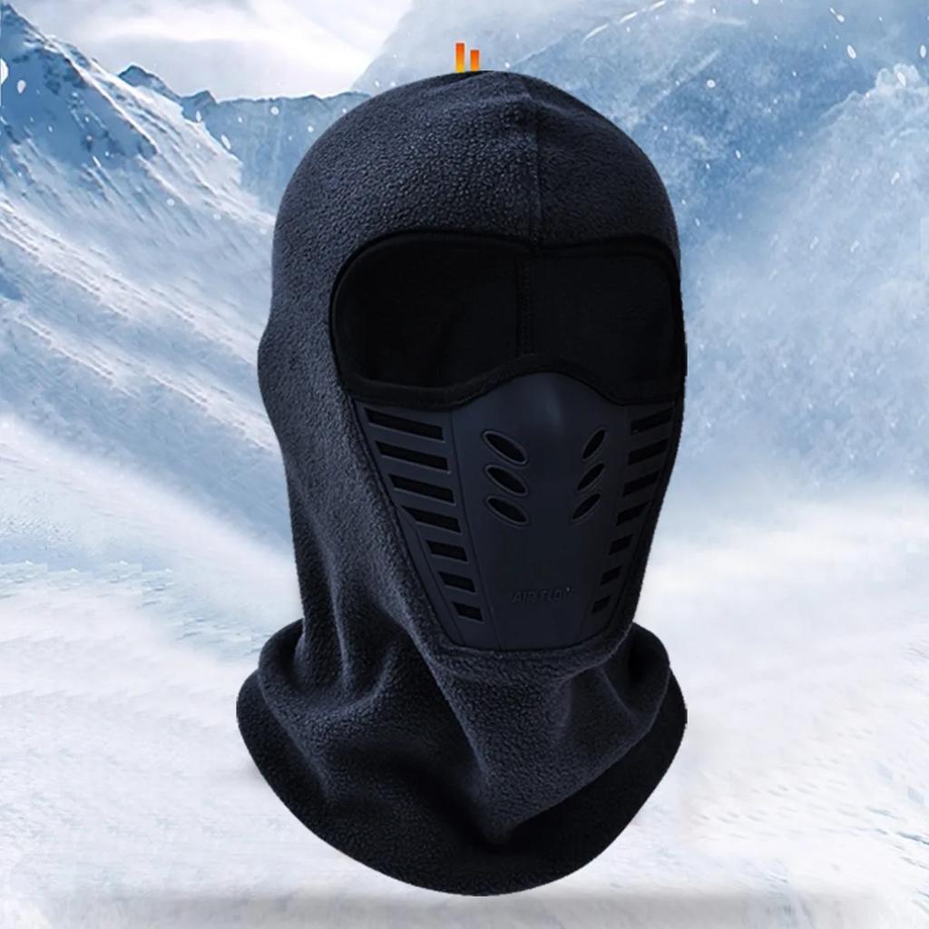 Winter Outdoor Skiing Riding Masked Cap Thickened Fleece Cap Scarf Face Protection Warm Windproof Hat Headgear Mask