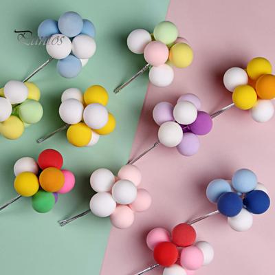 Per il compleanno Decorazione per palloncini colorati da dessert dall'aspetto gradevole. Topper decorativo per torta con palloncini colorati in argilla